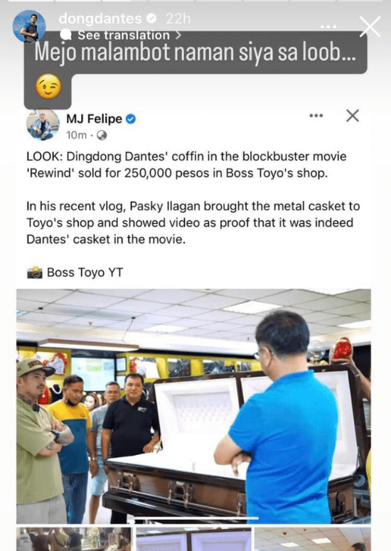 Dingdong Dantes reacts to 'Rewind' casket being sold for P250,000 ...
